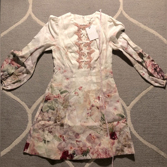 Zimmermann Dancer Hummingbird Mini Dress- Alabaster Garden Floral - Picture 15 of 16